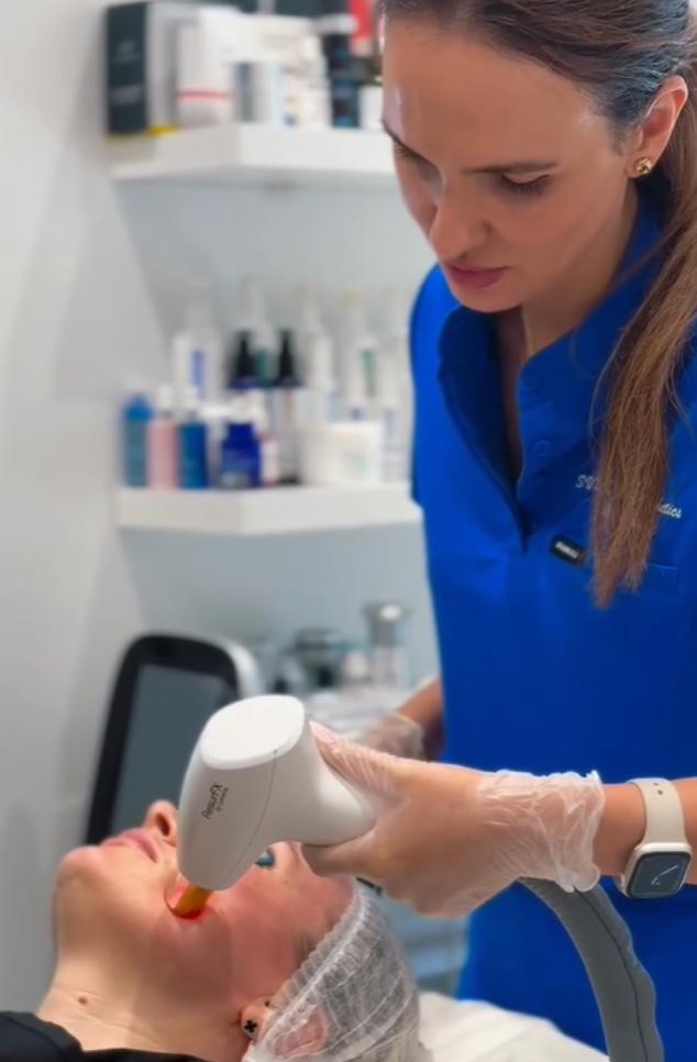 Lumenis Stellar M22 laser device inside the treatment room at SVIT Aesthetics, used for IPL and ResurFX skin rejuvenation.