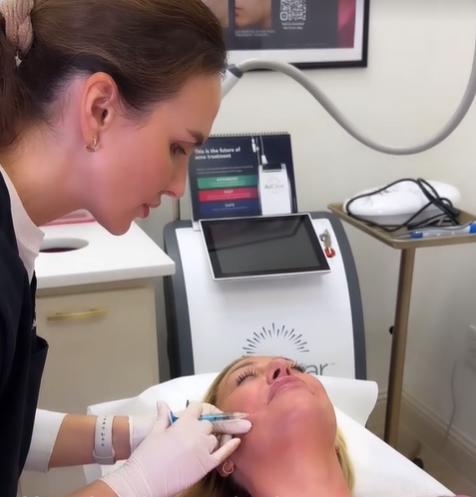 Aesthetic professional performing physician-supervised injectable services at a med spa in Southlake.