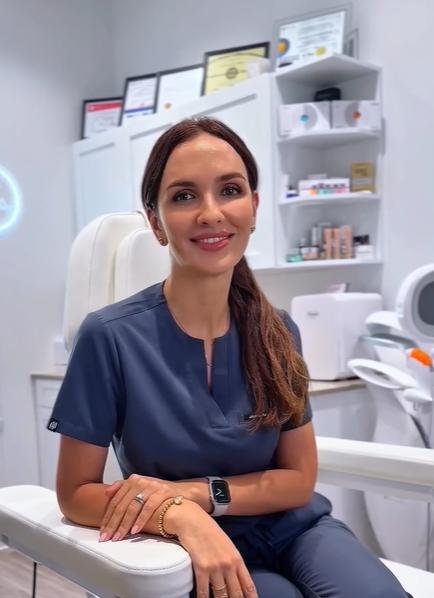 Aesthetic professional in a Southlake med spa treatment room during an aesthetic consultation.
