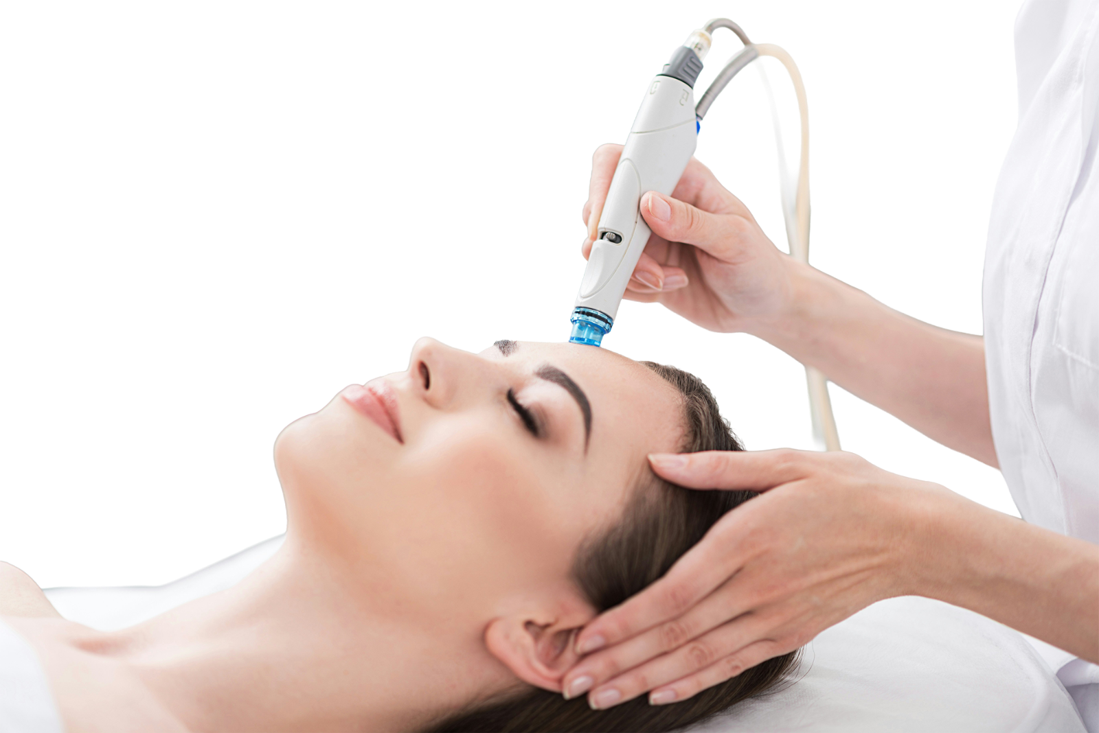 Aesthetic specialist performing a microneedling treatment on a client at a medical spa in Southlake Texas